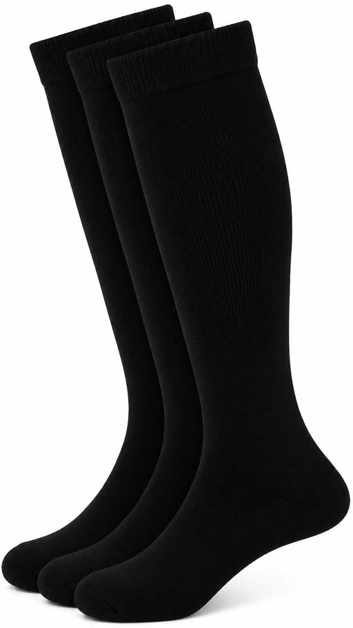 Students Choice, Girls Black Heavy Knit Knee, 3 Pack