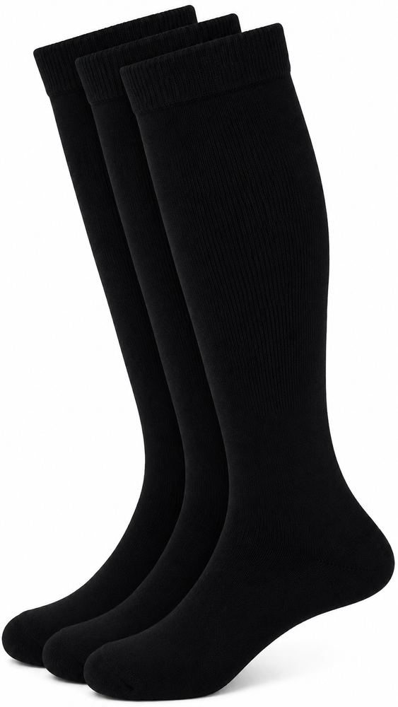 Students Choice, Girls Black Heavy Knit Knee, 3 Pack