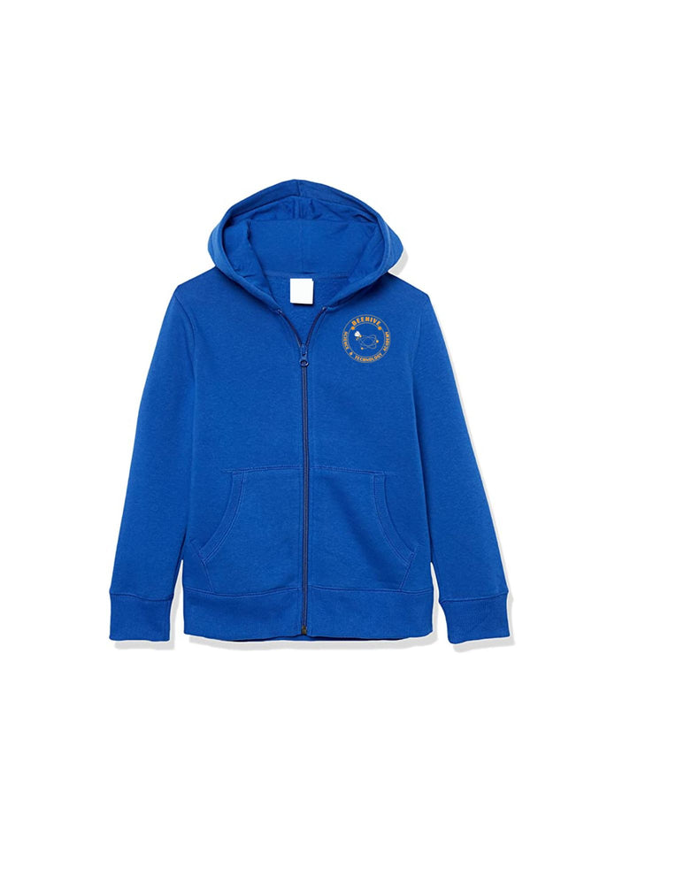 Sweater Hooded Unisex Beehive Embroidered Royal Blue Gold