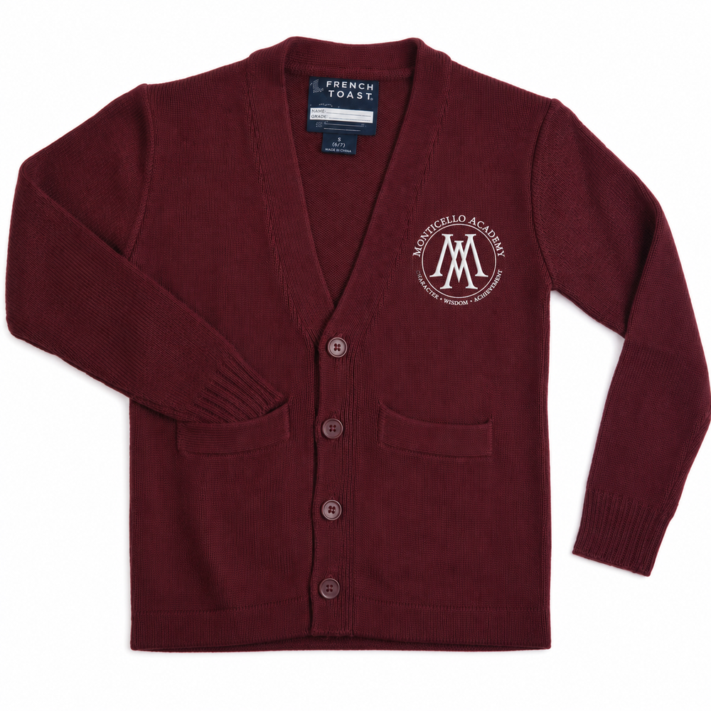 Cardigan Monticello Academy Embroidered School Uniform