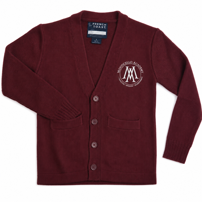 Cardigan Monticello Academy Embroidered School Uniform