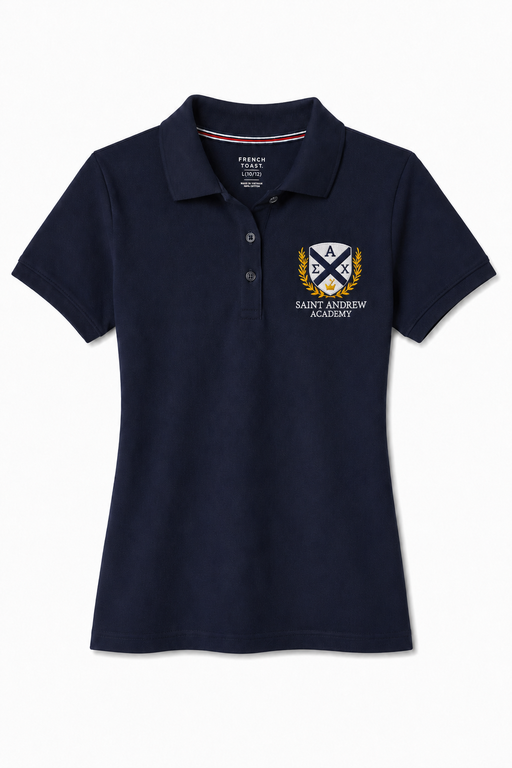 Embroidered Shirt, Saint Andrew Academy, Girls Navy