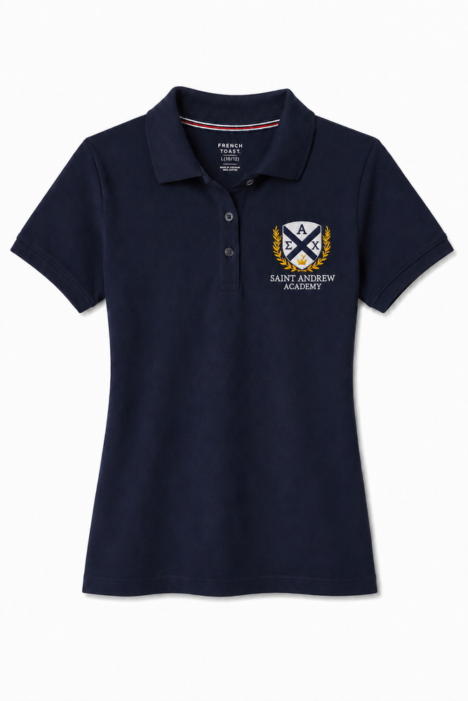 Embroidered Shirt, Saint Andrew Academy, Girls Navy