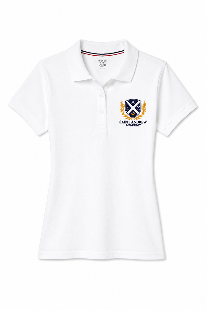 Embroidered Shirt, Saint Andrew Academy, Girls White