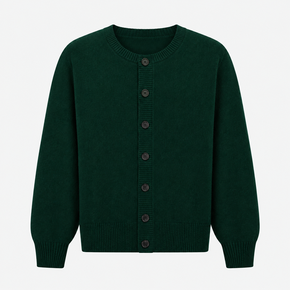 Cardigan Sweater, Girls Hunter Anti-Pill Crew Neck