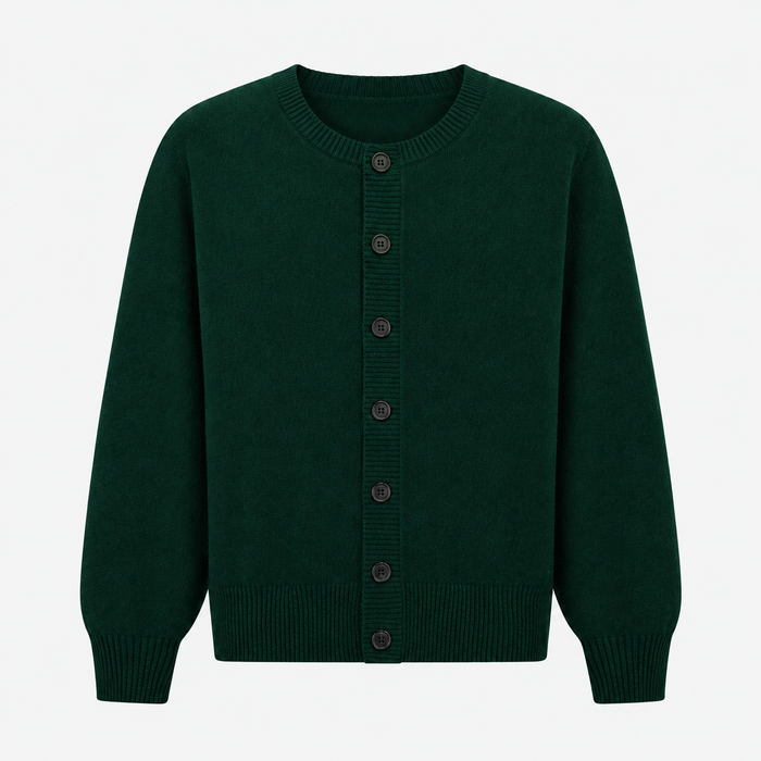 Cardigan Sweater, Girls Hunter Anti-Pill Crew Neck