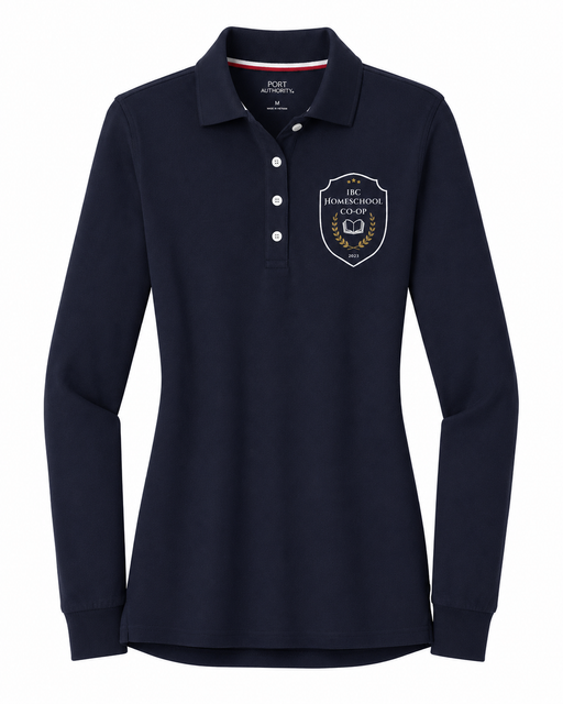 Navy Polo, IBCC, Feminine Fit L/S