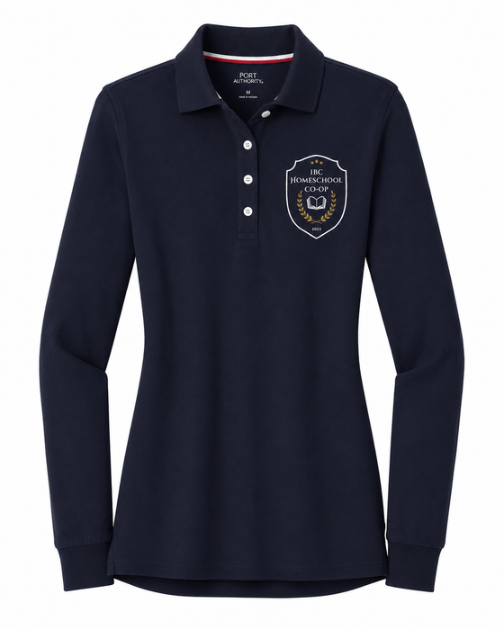 Navy Polo, IBCC, Feminine Fit L/S