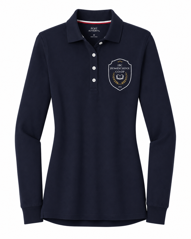 Navy Polo, IBCC, Feminine Fit L/S