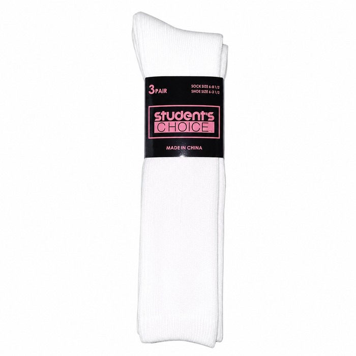 Students Choice, White Socks, 3 Pack