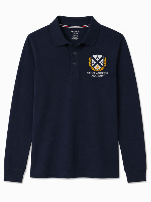 Embroidered Shirt, Saint Andrew Academy, Boys L/S Navy
