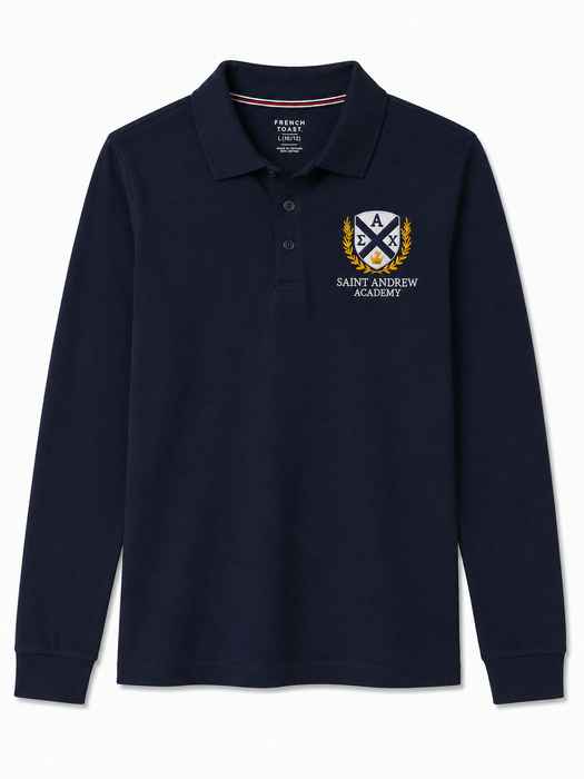 Embroidered Shirt, Saint Andrew Academy, Boys L/S Navy