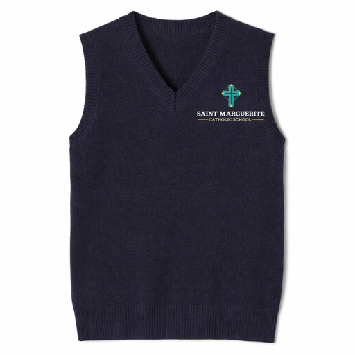 Embroidered Saint Marguerite, Vest, Navy