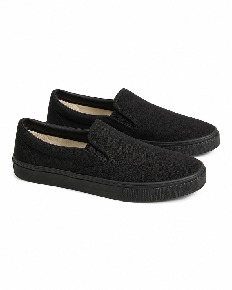 D&N Black Slip-On Shoes
