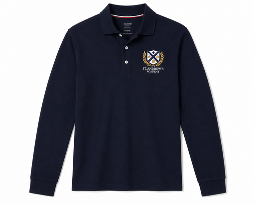 Embroidered Shirt, Saint Andrew Academy, Boys L/S Navy