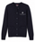 Embroidered Cardigan, American Preparatory Academy, Crew-Neck