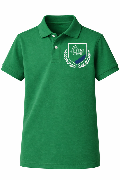 Embroidered Shirt, Ascent Academy, Kelly Green