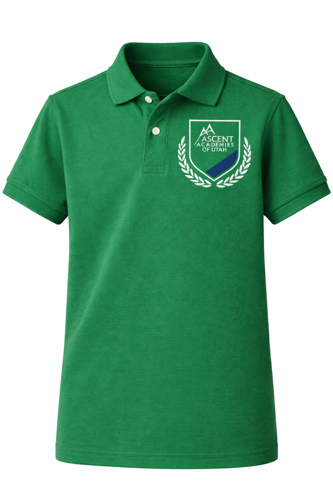 Embroidered Shirt, Ascent Academy, Kelly Green