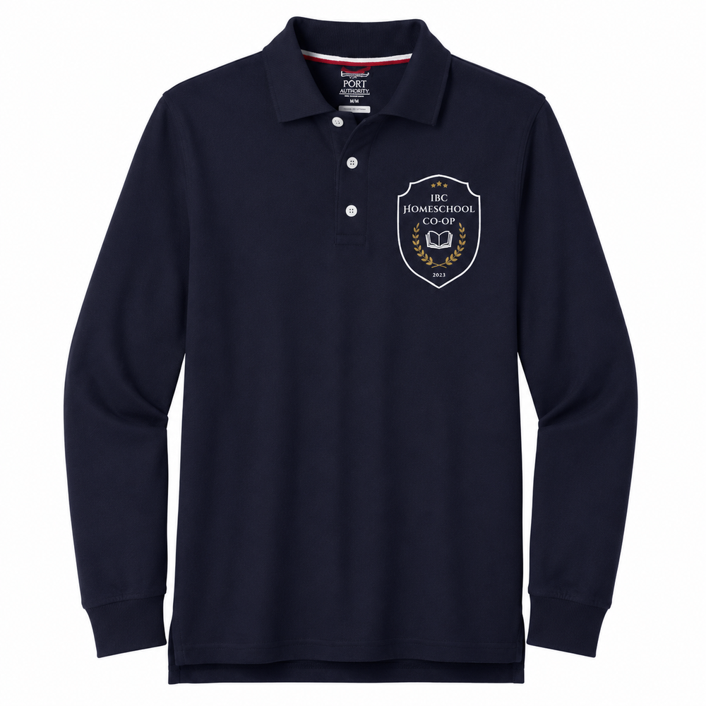 Navy Polo, IBCC, Unisex L/S