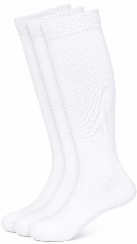 Students Choice, Girls White Heavy Knit Knee, 3 Pack