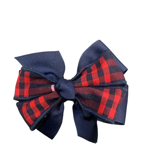 Hairbow Plaid Large Four-Loop Bow w/Plaid #36