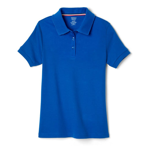 Polo, Girls Royal Blue S/S Interlock with Picot Collar (Feminine Fit)