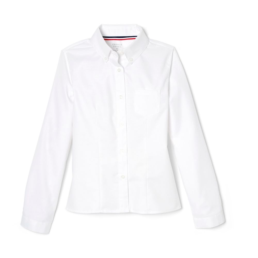French Toast Girls Long Sleeve Oxford Shirt, White, 5, Cotton French Toast Girls Long Sleeve Oxford Shirt, White, 5, Cotton