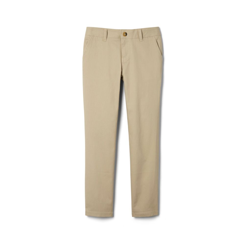 Pants, Girls Khaki Straight Leg Twill - Main Image