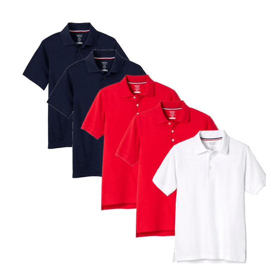 5pk Polo, Boy's Asst Color S/S Pique