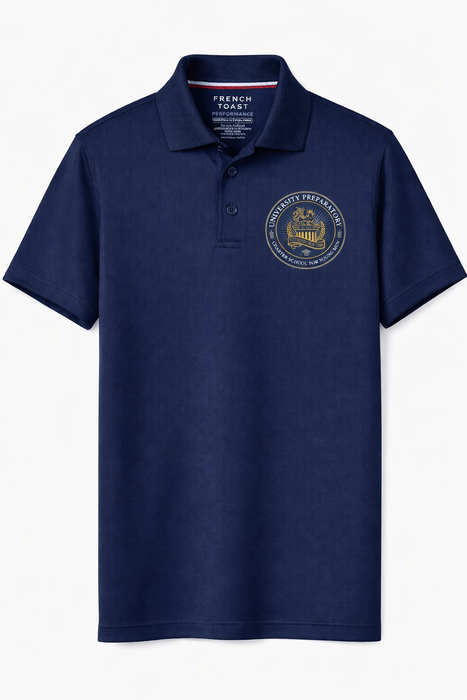 Performance Polo, Navy, Embroidered, University Preparatory Charter School for Young Men
