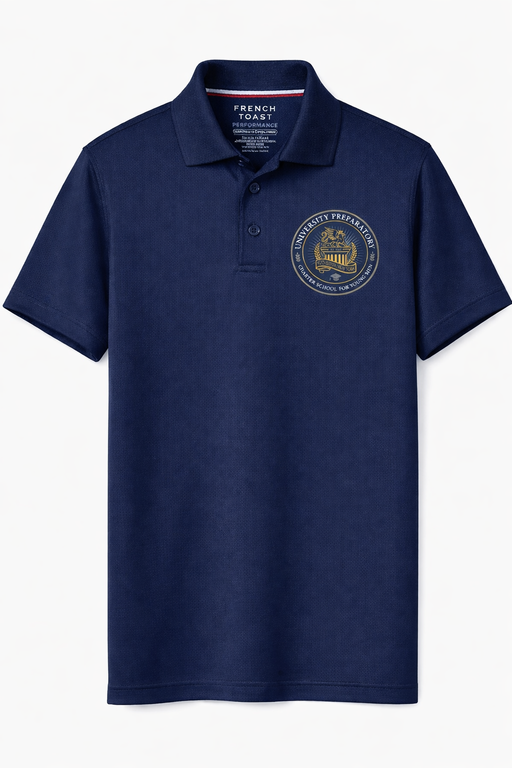 Performance Polo, Navy, Embroidered, University Preparatory Charter School for Young Men