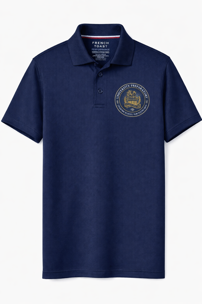 Performance Polo, Navy, Embroidered, University Preparatory Charter School for Young Men