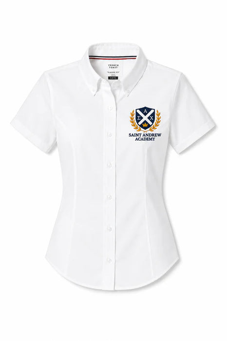 Embroidered Oxford, Saint Andrew Academy, Women's White