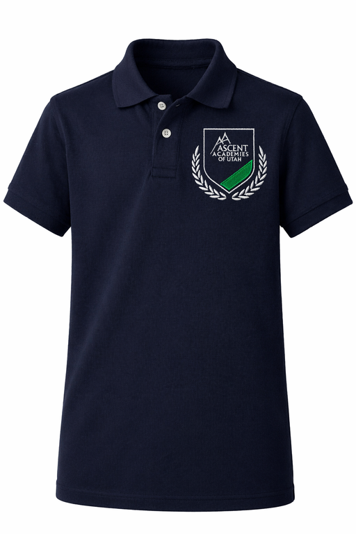 Embroidered Shirt, Ascent Academy, Navy