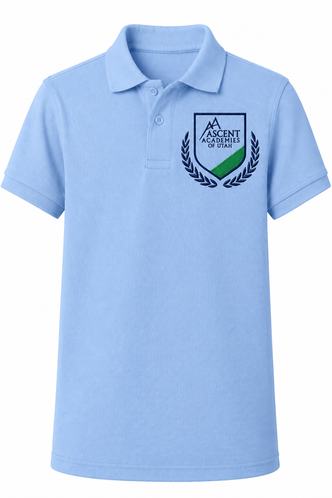 Embroidered Shirt, Ascent Academy, Blue