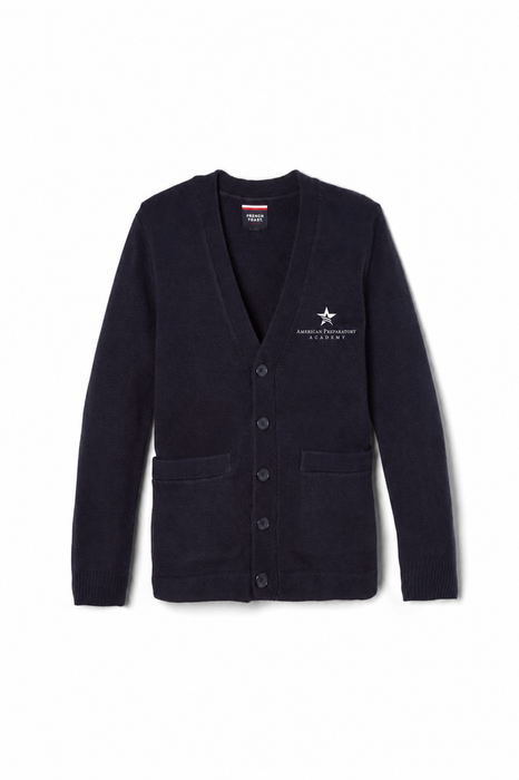 Embroidered Cardigan, American preparatory Academy, V-neck