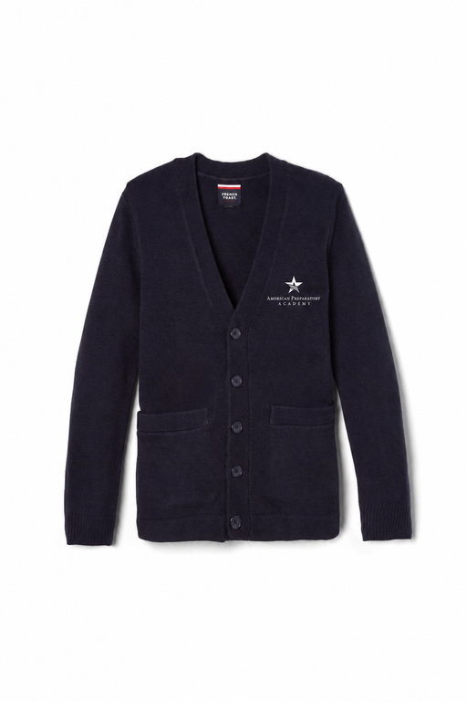 Embroidered Cardigan, American preparatory Academy, V-neck