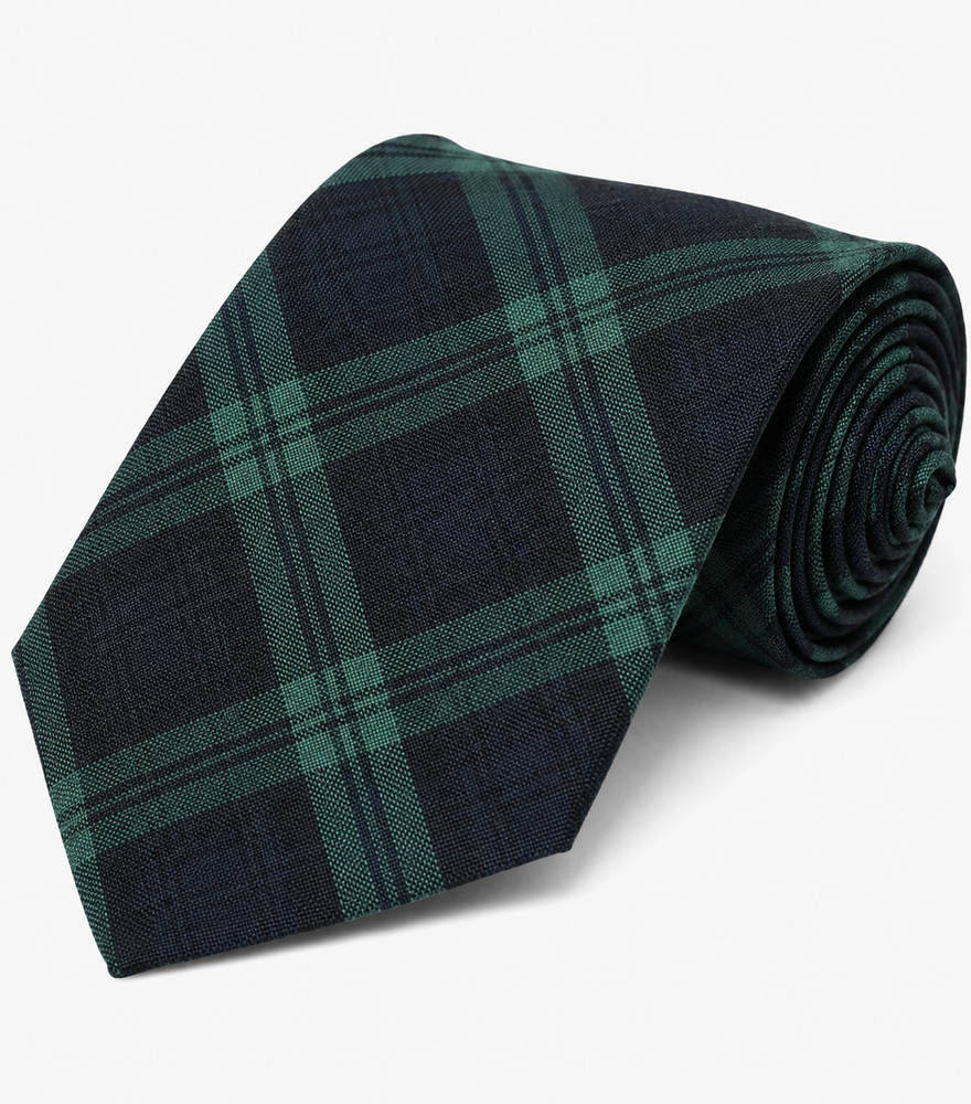 Self Tied Tie "Classic Navy/Evergreen" "Blackwatch" Plaid #79
