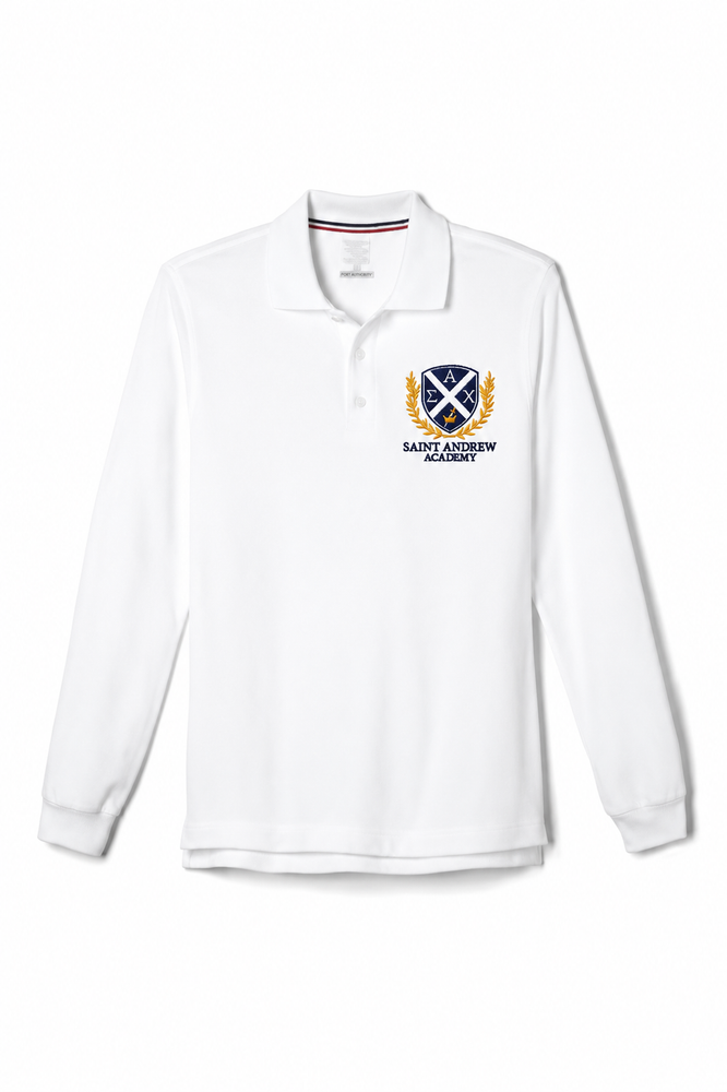Embroidered Shirt, Saint Andrew Academy, Boys L/S White