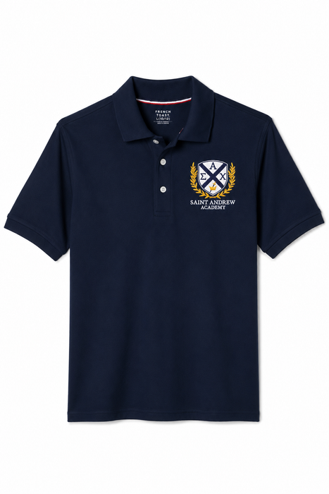 Embroidered Shirt, Saint Andrew Academy, Boys Navy