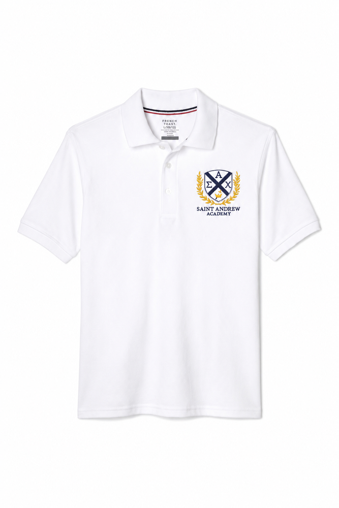 Embroidered Shirt, Saint Andrew Academy, Boys White