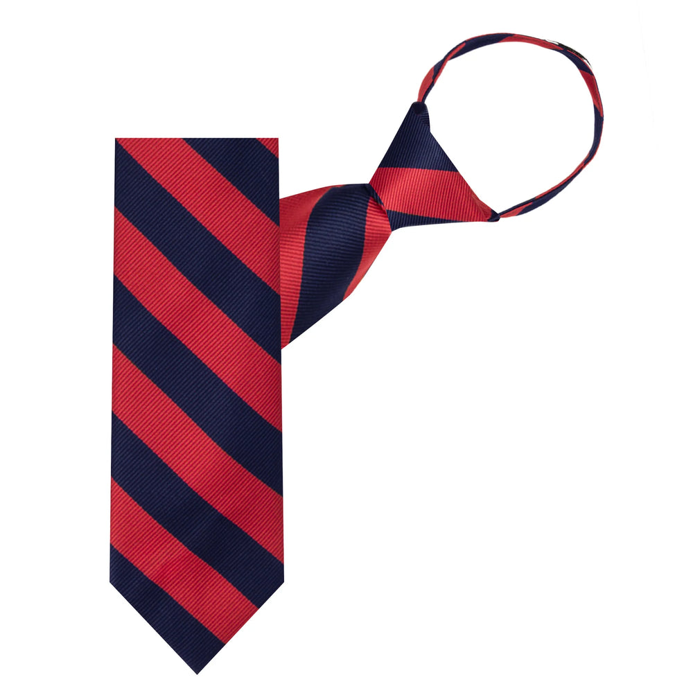 Tie, Zipperless, Adjustable Red/Navy