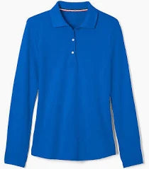 Royal Blue, Girls Pique Polo, L/S