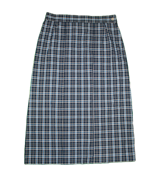 Skirt, Plaid #120 Kick Pleat Mid-Calf Length