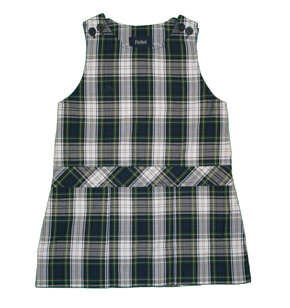 Jumper Plaid #80 Round Neck Kick Pleat With Buttons on Shoulders only