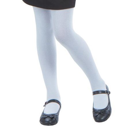 Socks, Girls Tights Fleece Lined White / Navy