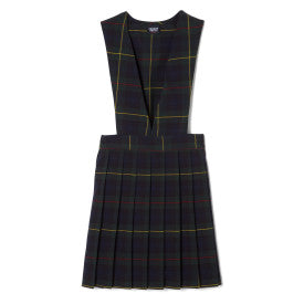 French Toast Girls Plaid V-Neck Pleated Jumper, Green, 14 French Toast Girls Plaid V-Neck Pleated Jumper, Green, 14