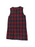 Jumper Plaid #94, Slit Neck Jumper With Two Buttons at Top and Double Pleat
