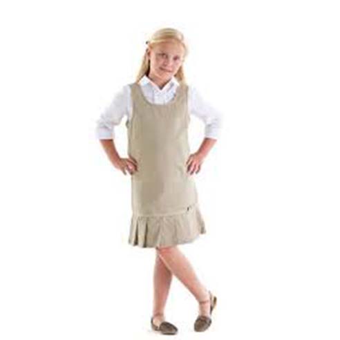 Jumper, Girls Khaki Pleated Hem - Main Image