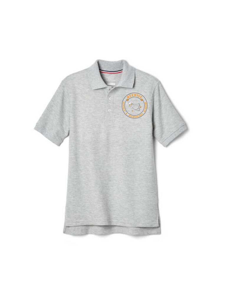 Polo Youth Unisex Beehive Logo S/S Black and Grey 6-12th grade Youth Size